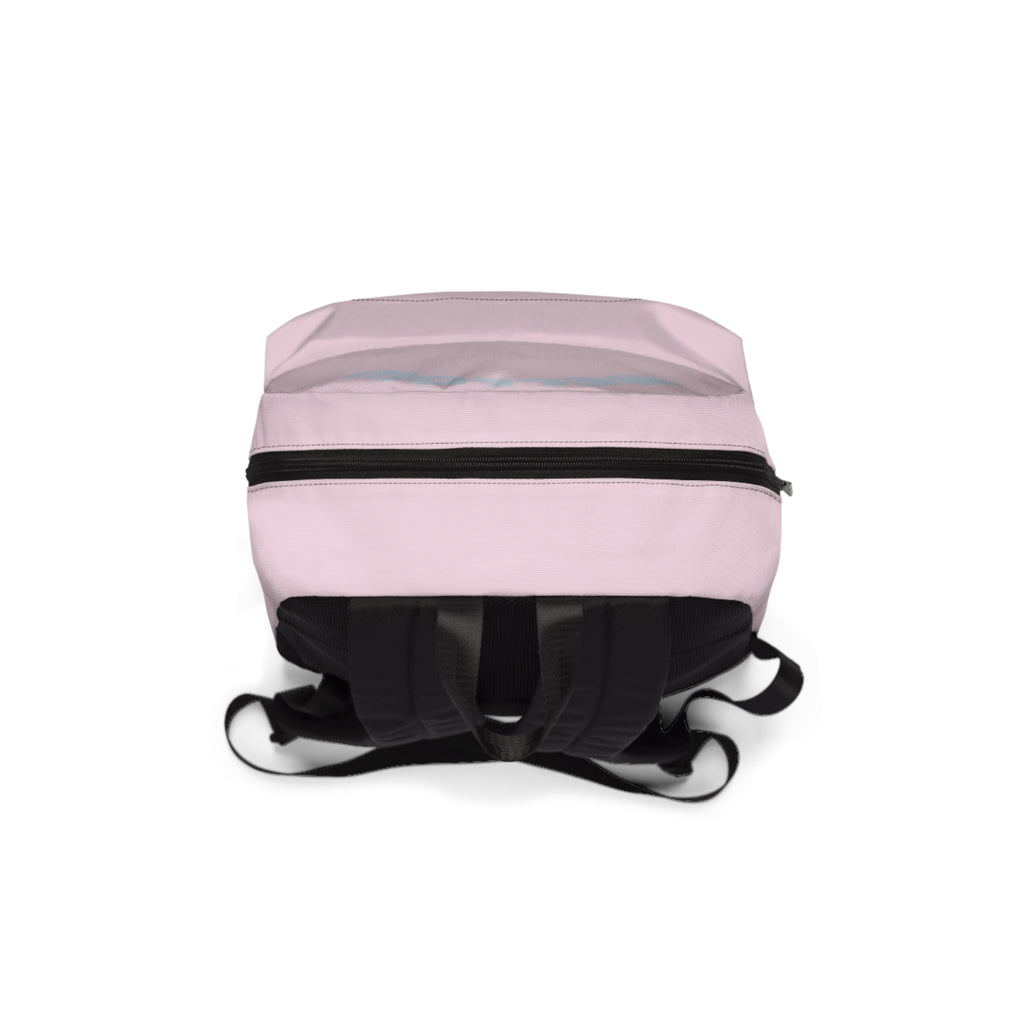 Mellow Pink Backpack | Retro Bubble Letter Daypack Printify