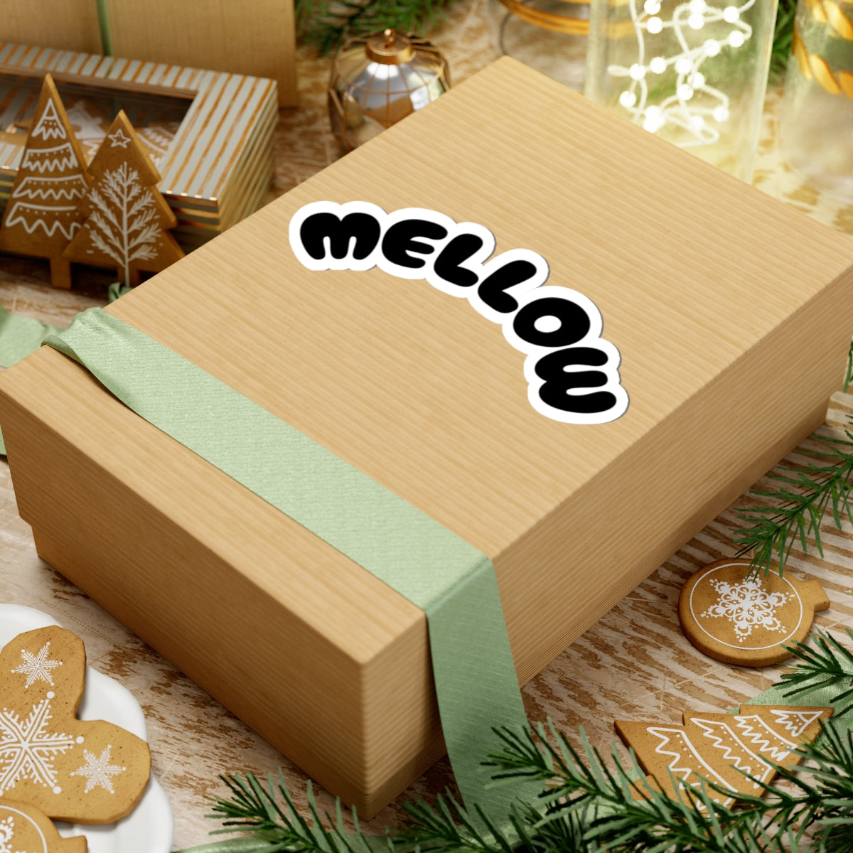 Mellow Sticker | Retro Bubble Letter Laptop Decal Printify