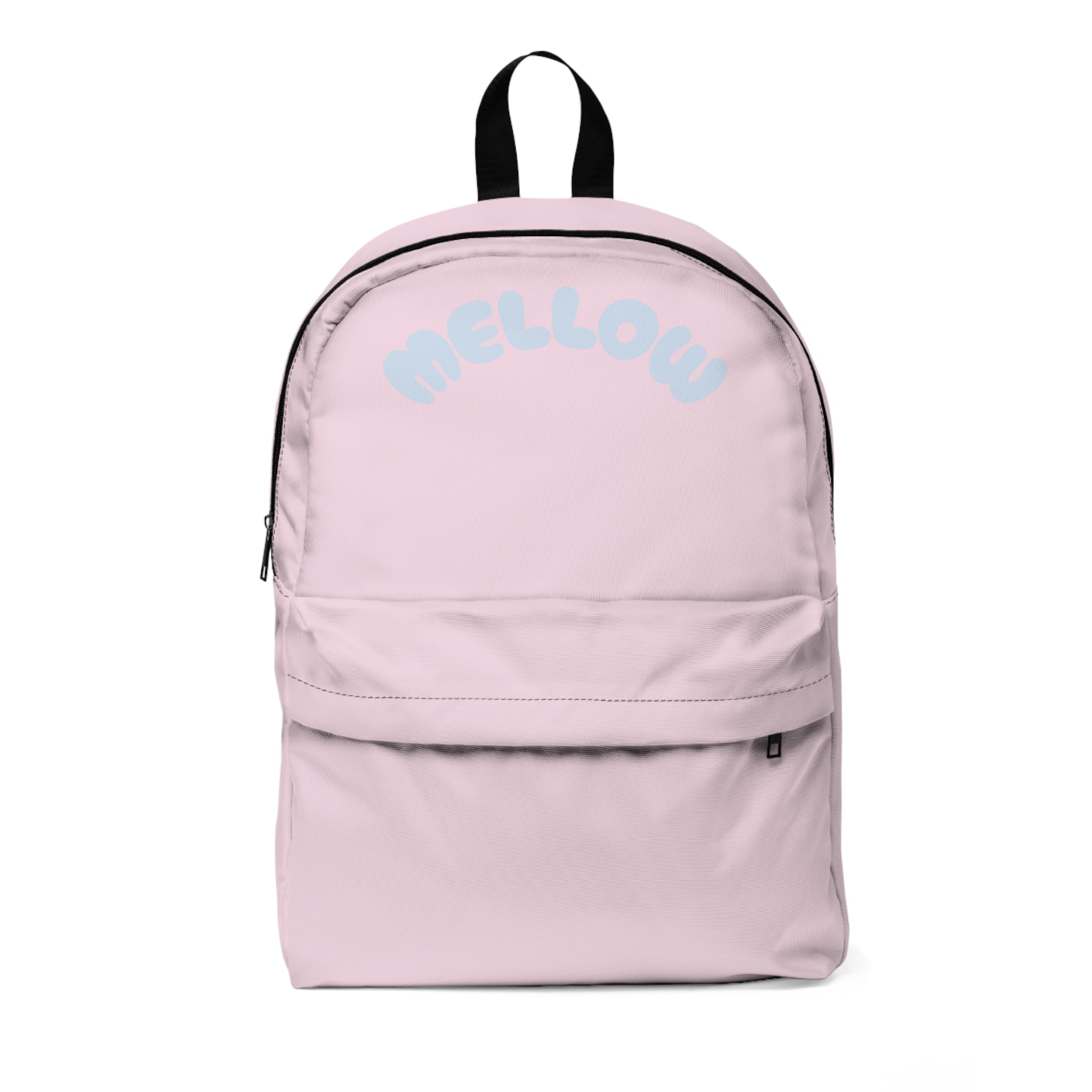 Mellow Pink Backpack | Retro Bubble Letter Daypack Printify