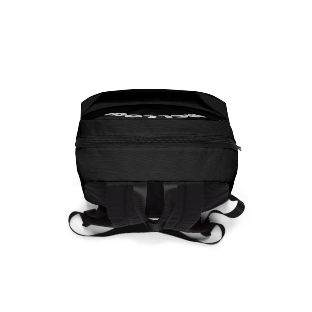 Mellow Black Backpack | Retro Bubble Letter Daypack Printify