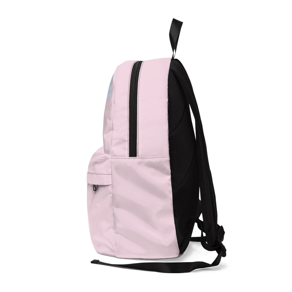 Mellow Pink Backpack | Retro Bubble Letter Daypack Printify