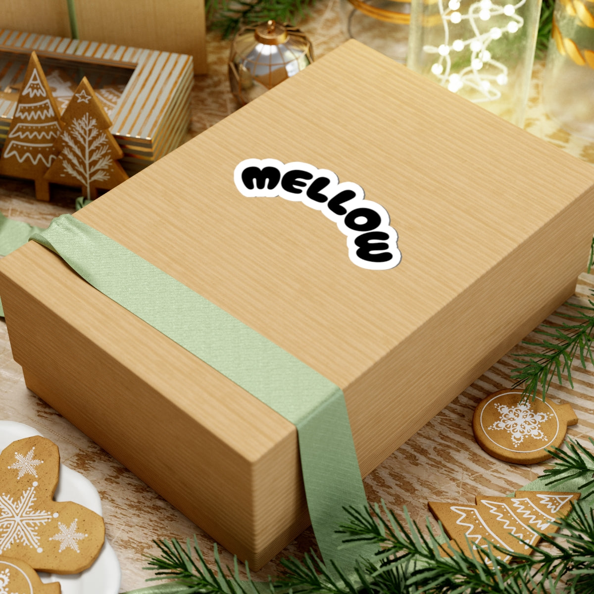 Mellow Sticker | Retro Bubble Letter Laptop Decal Printify